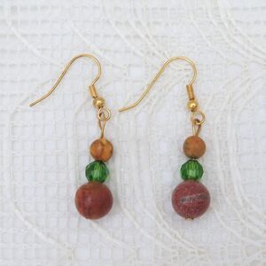 Handmade Brown Jasper Dangle Earrings Women, Gift for Casual or Business Wear